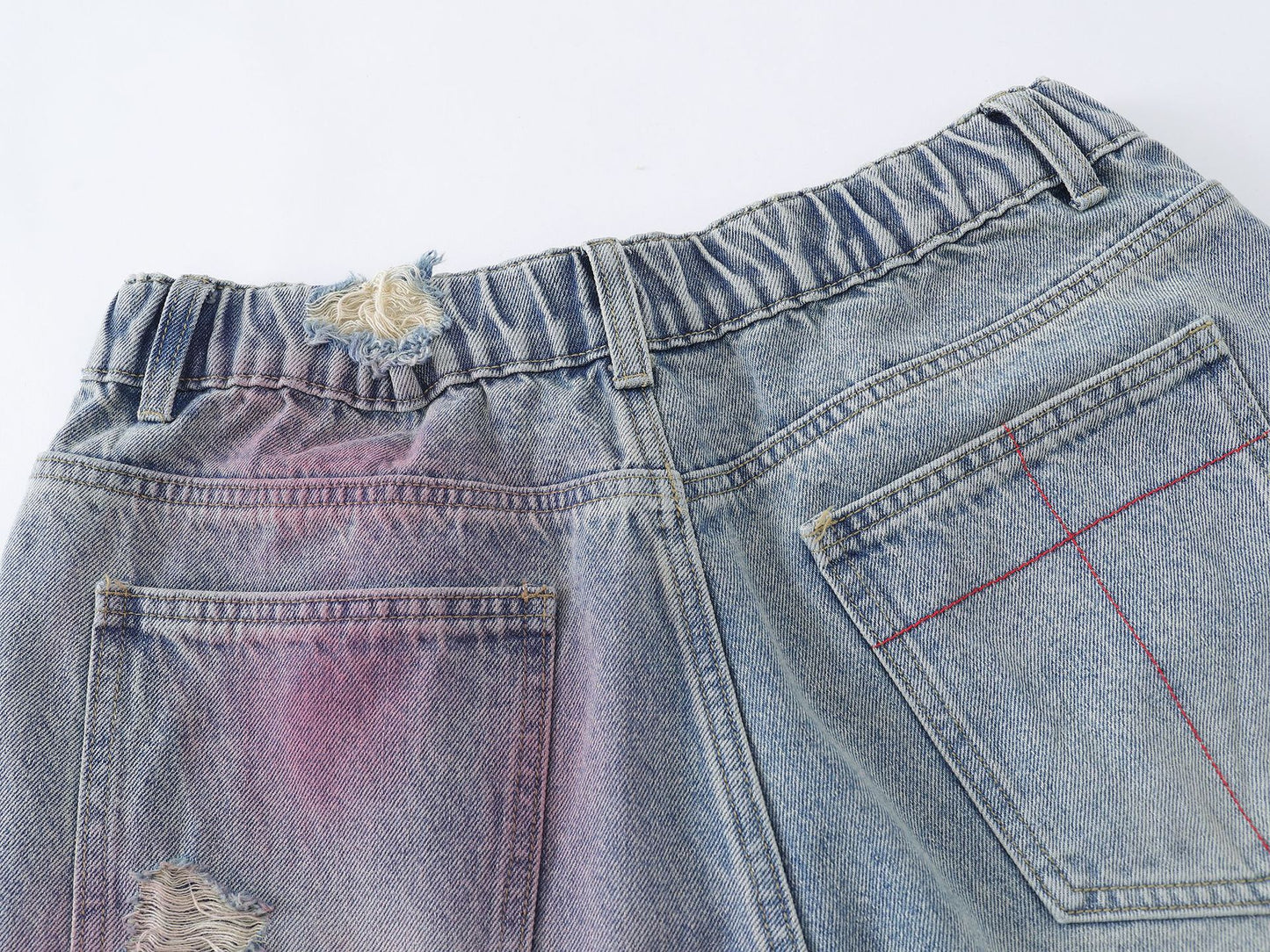Pink Spray | Washed Denim Shorts - Santo 