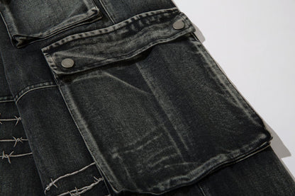 Barbed Wire Print | Baggy Jeans - Santo 