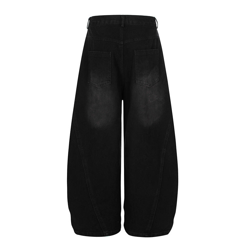 Wild Swerve | Leopard Inset Balloon Denim Pants - Santo 