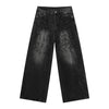 Cross Scratch | Wide Denim Jeans