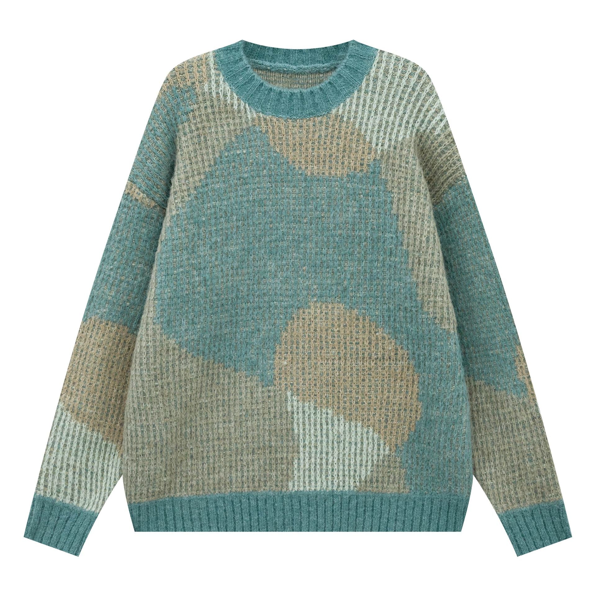 Harmonie abstraite | Pull en tricot artistique surdimensionné