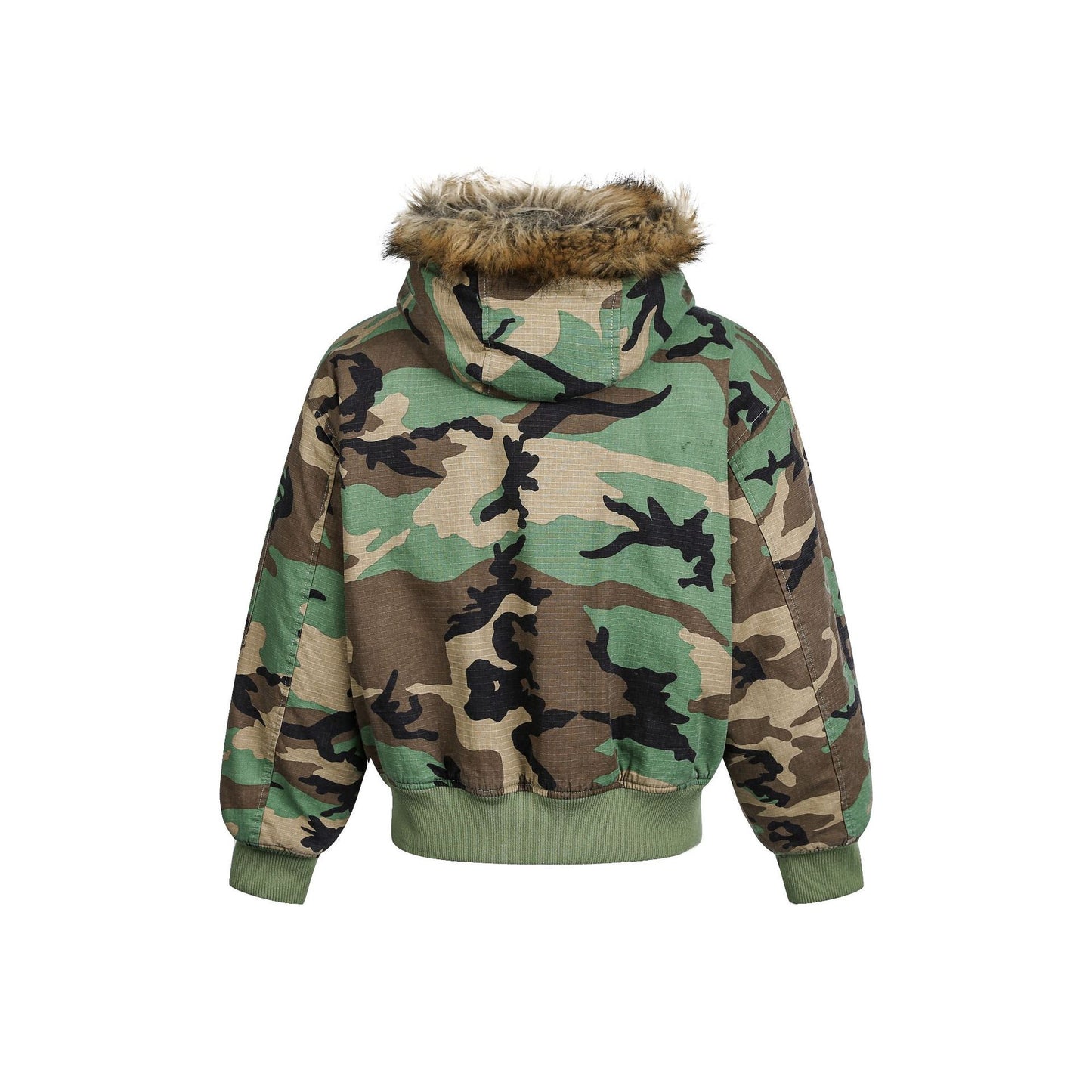 Camouflage Fur Collar | Reversible Cotton Jacket