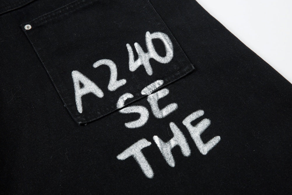 Leopard Graffiti | Patch Jeans Pants