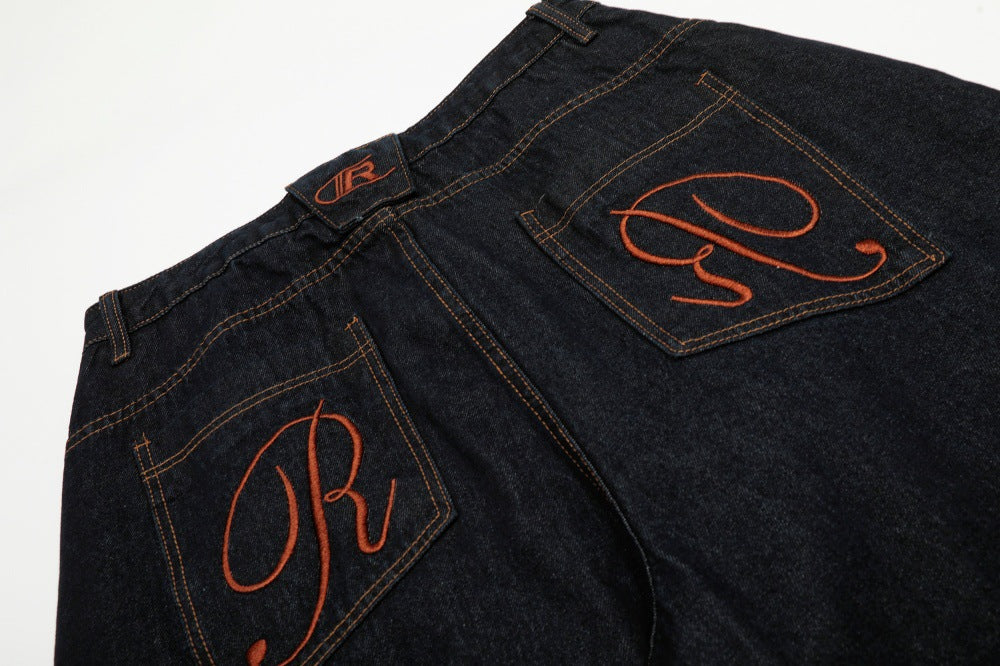 Deconstructed Contrast Stitch | Pleated Baggy Jeans