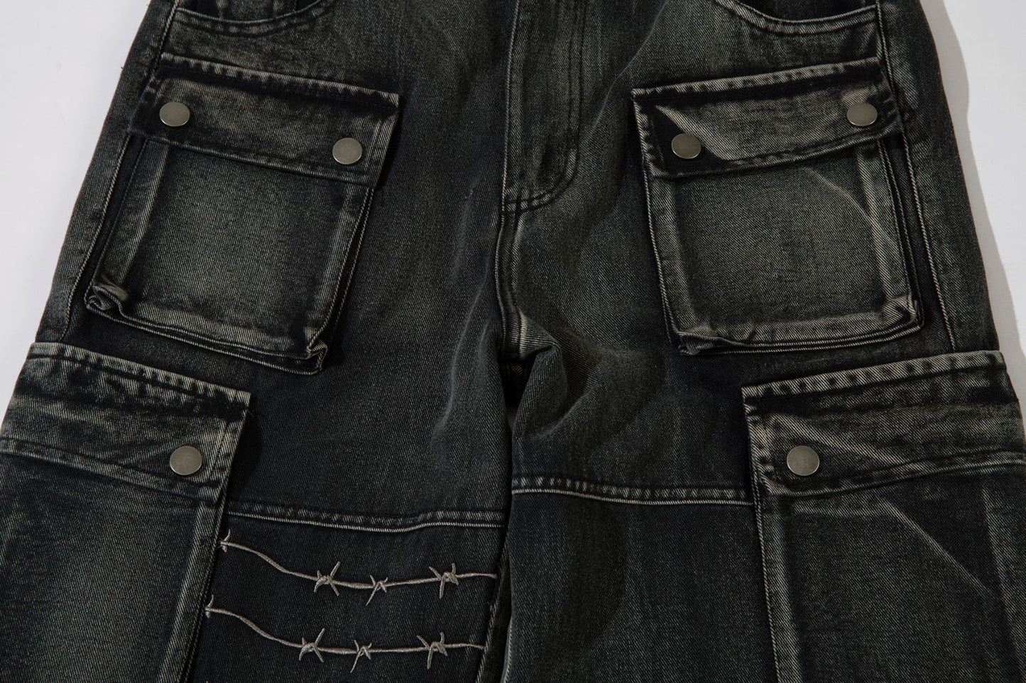 Barbed Wire Print | Baggy Jeans - Santo 