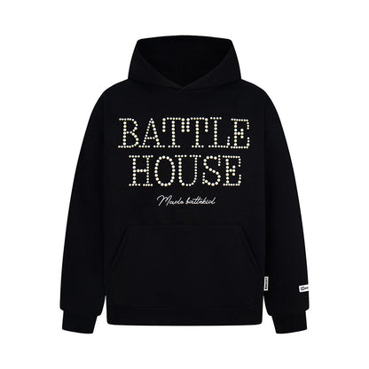 Battle House | Rhinestone Letter Pullover Hoodie