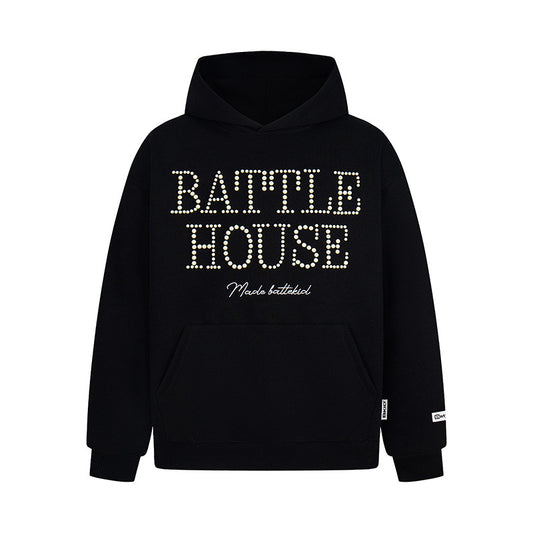 Battle House | Rhinestone Letter Pullover Hoodie