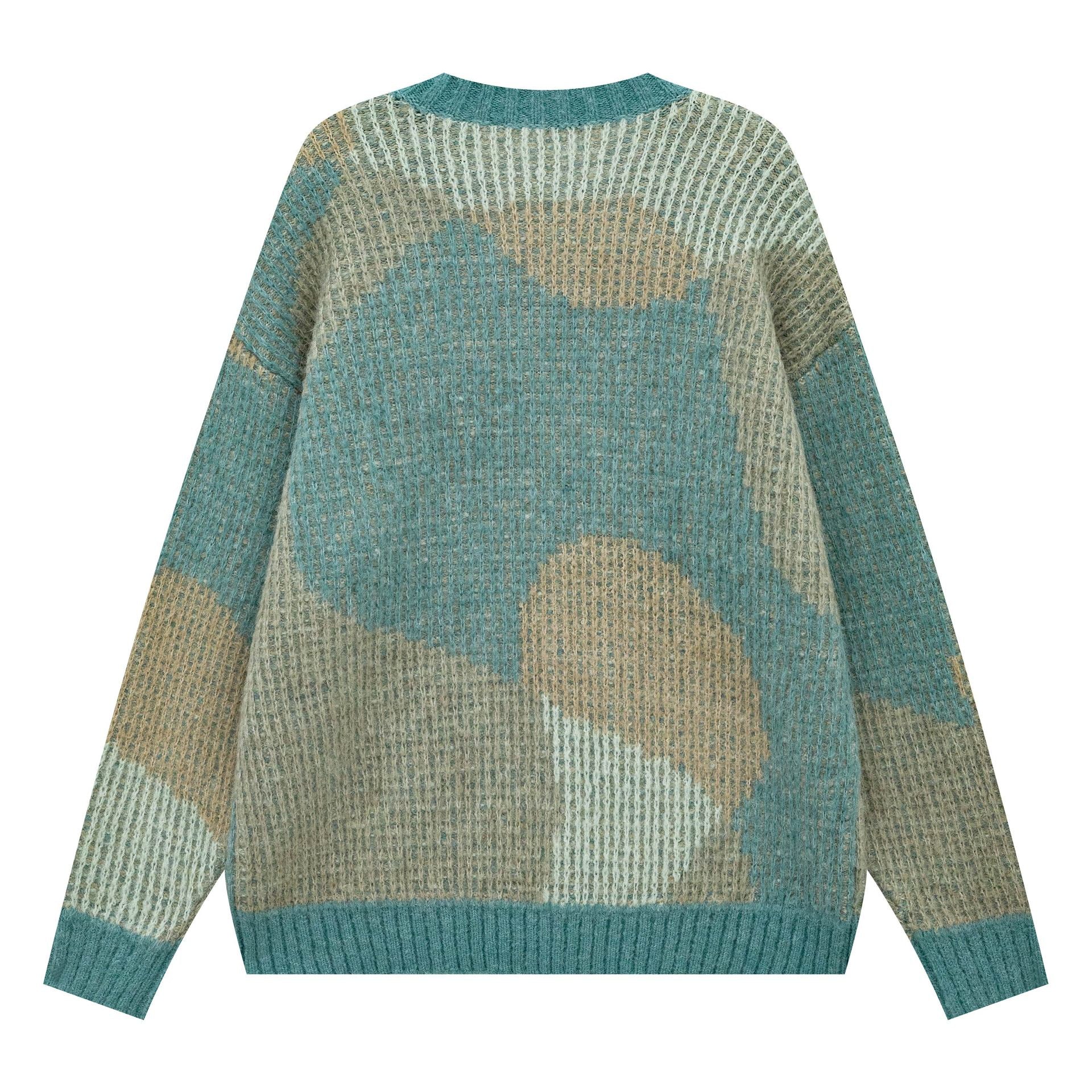 Harmonie abstraite | Pull en tricot artistique surdimensionné