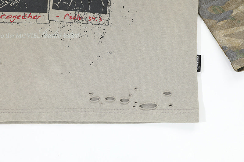 Distressed Camouflage | Two-Piece Graphic T-Shirt - Santo 