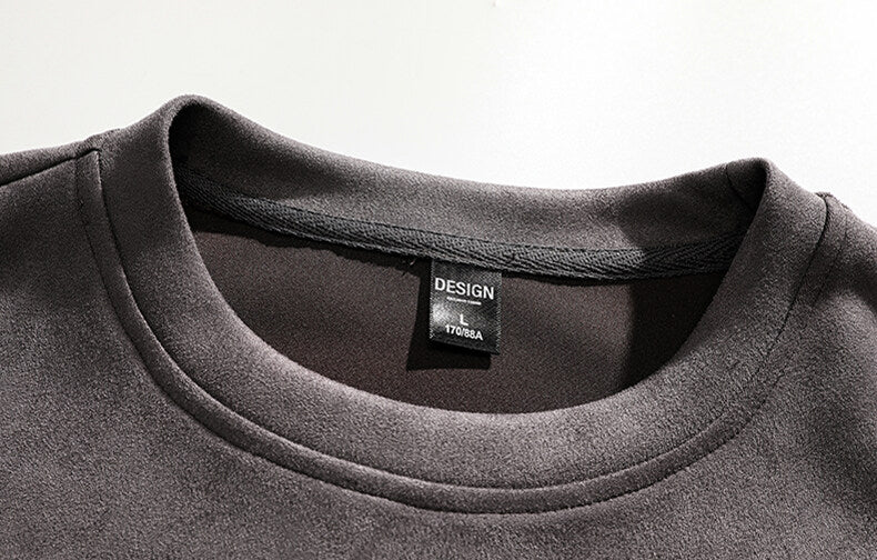 Sweat-shirt en daim avec logo minimaliste