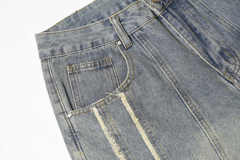 Washed Distressed Raw Edge | Baggy Jeans - Santo 