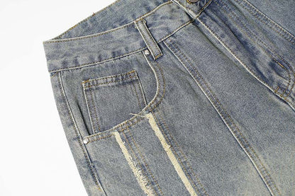 Washed Distressed Raw Edge | Baggy Jeans - Santo 
