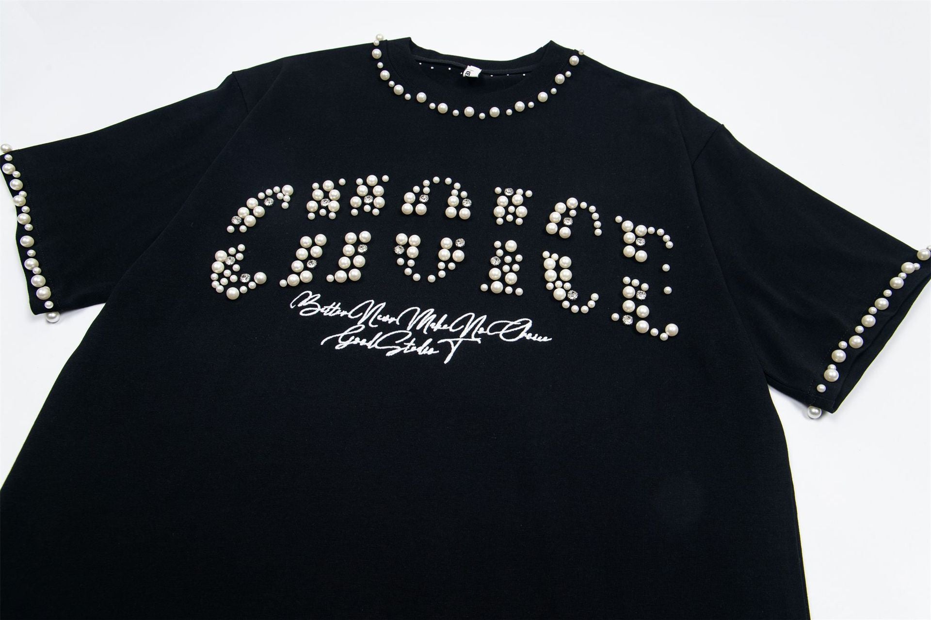 Pearl Studded | Statement Graphic Tee