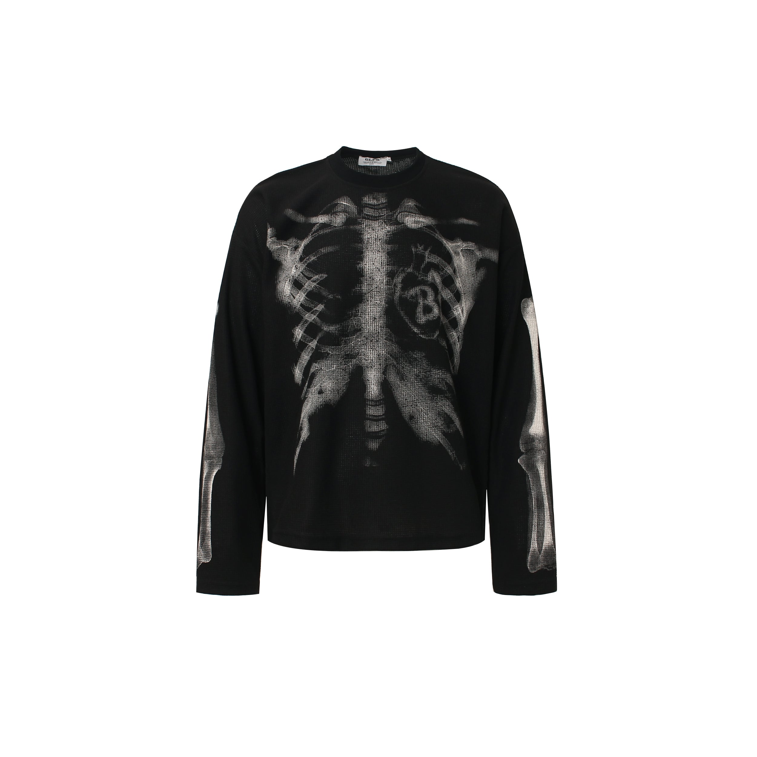 X-Ray Skeleton Long Sleeve T-Shirt | Gothic Waffle Graphic Tee