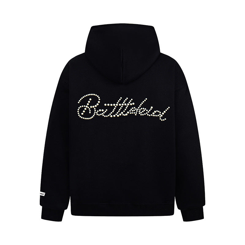 Battle House | Rhinestone Letter Pullover Hoodie
