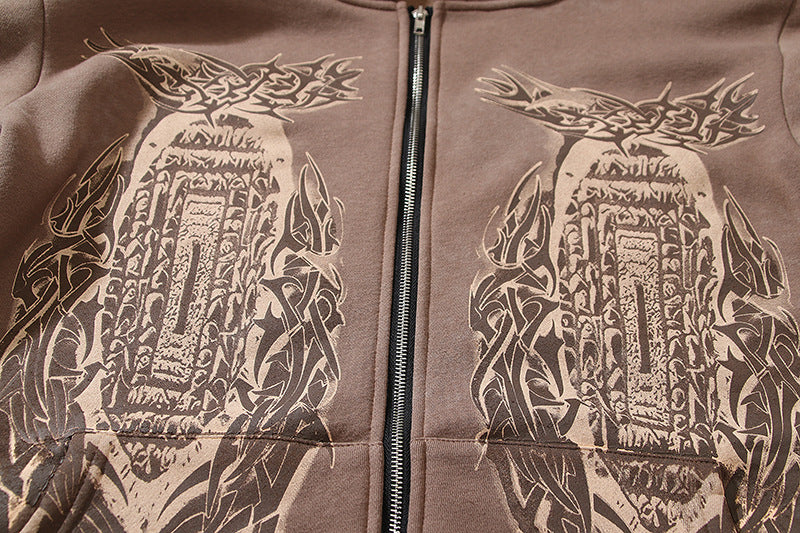 Mystic Eagle | Tribal Print Zip Hoodie