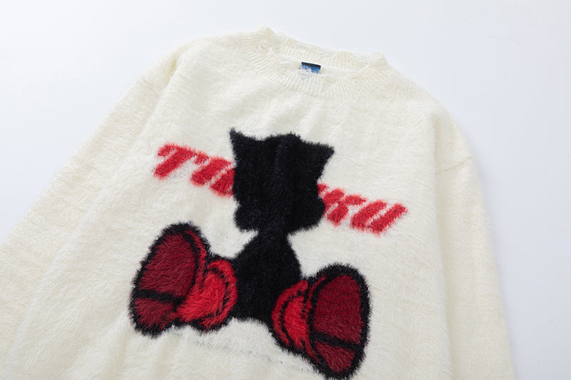 Retro Vibes | Fuzzy Cartoon Grafik-Pullover