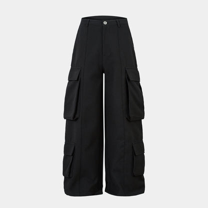 Unisex Multi-Pocket Wide Cargo Pants - Santo 