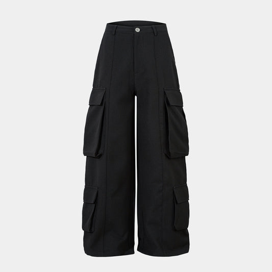 Unisex Multi-Pocket Wide Cargo Pants - Santo 