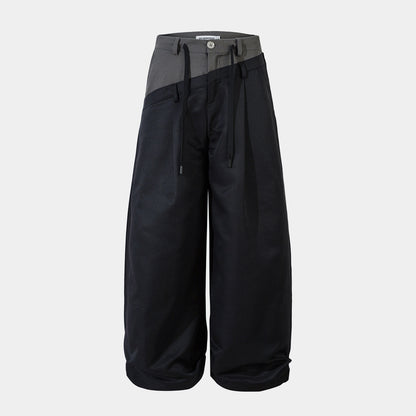 Men's Wide-Legged Black Trousers - Santo 