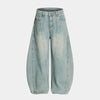 Unisex Faded Oversized Balloon Jeans