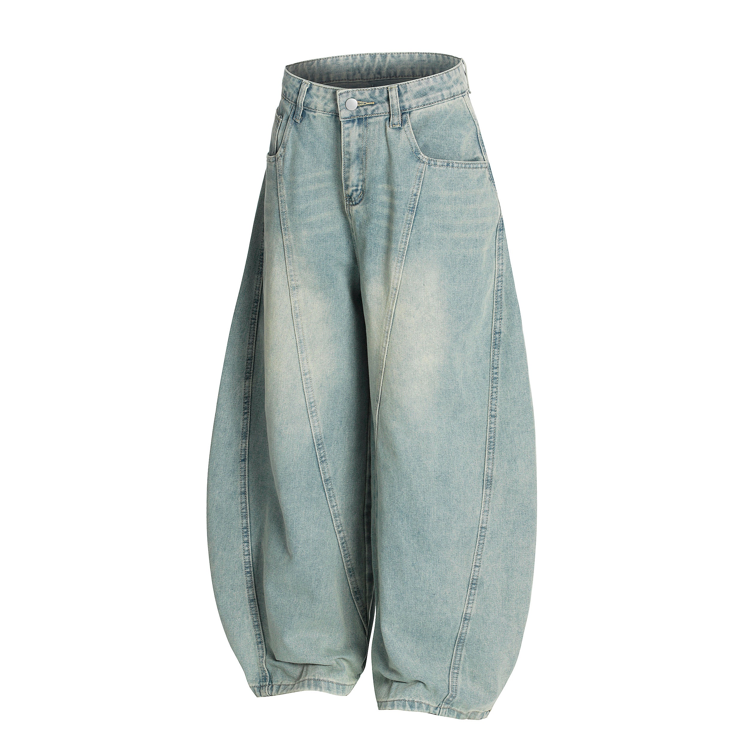 Unisex Faded Oversized Balloon Jeans