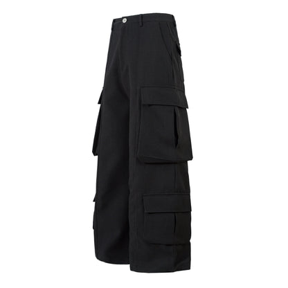 Unisex Multi-Pocket Wide Cargo Pants - Santo 