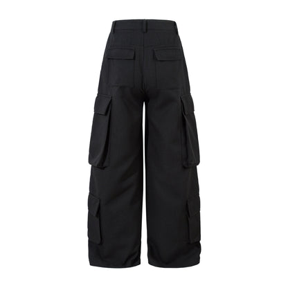 Unisex Multi-Pocket Wide Cargo Pants - Santo 