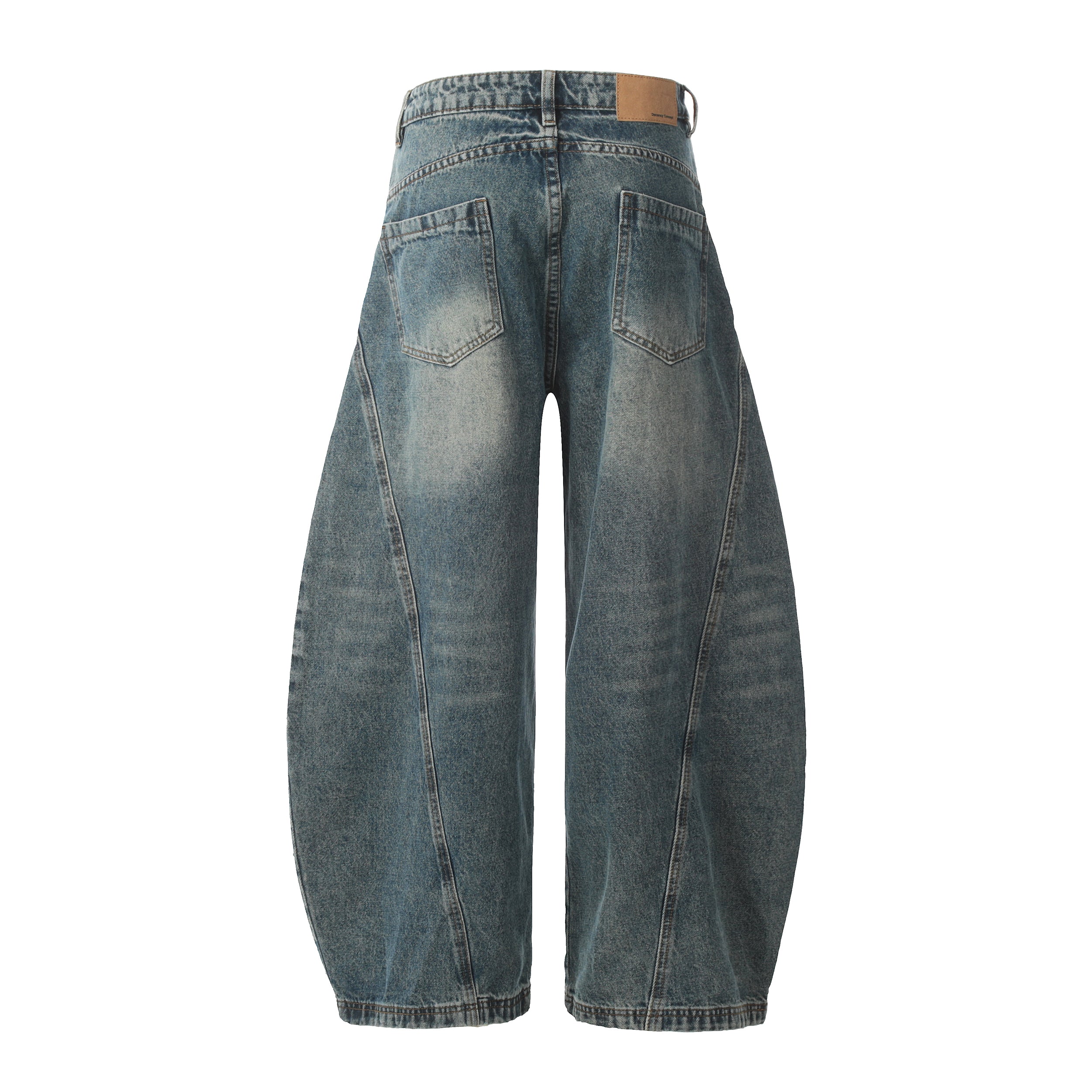 Men's Balloon-Leg Washed Denim Trousers