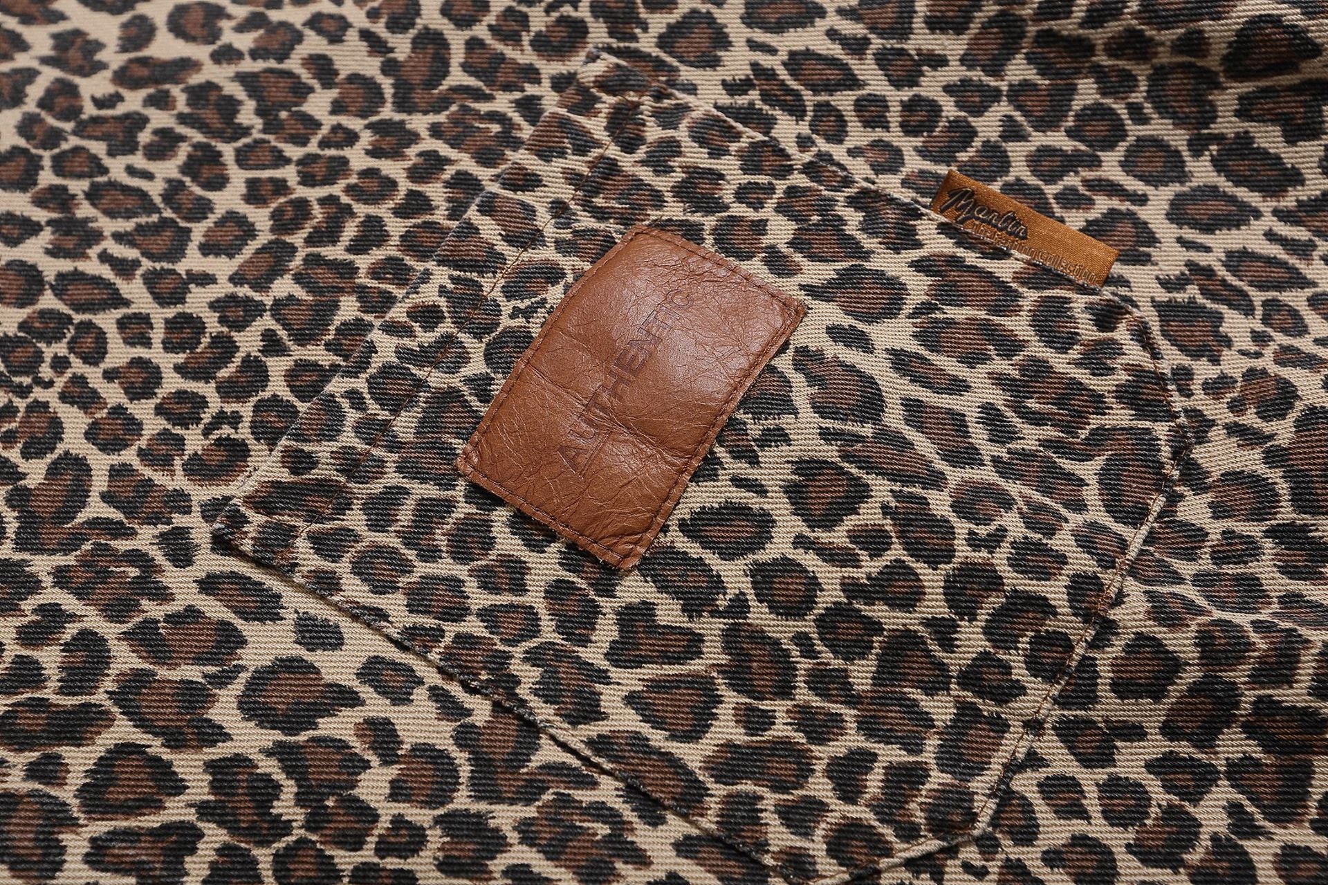 Leopard | Vintage Patch Denim Polo T Shirt