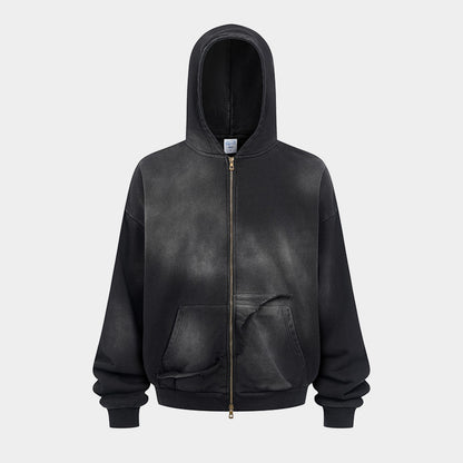Washed Distressed | Zip-Up Hoodie - Santo 