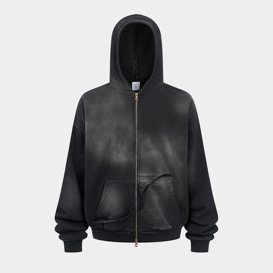 Washed Distressed | Zip-Up Hoodie - Santo 