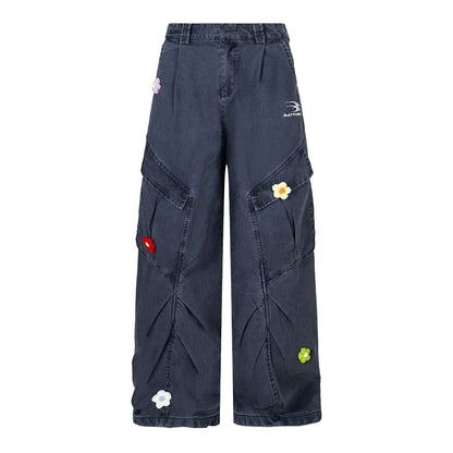 3D floral embroidery | Washed Cargo - Santo 