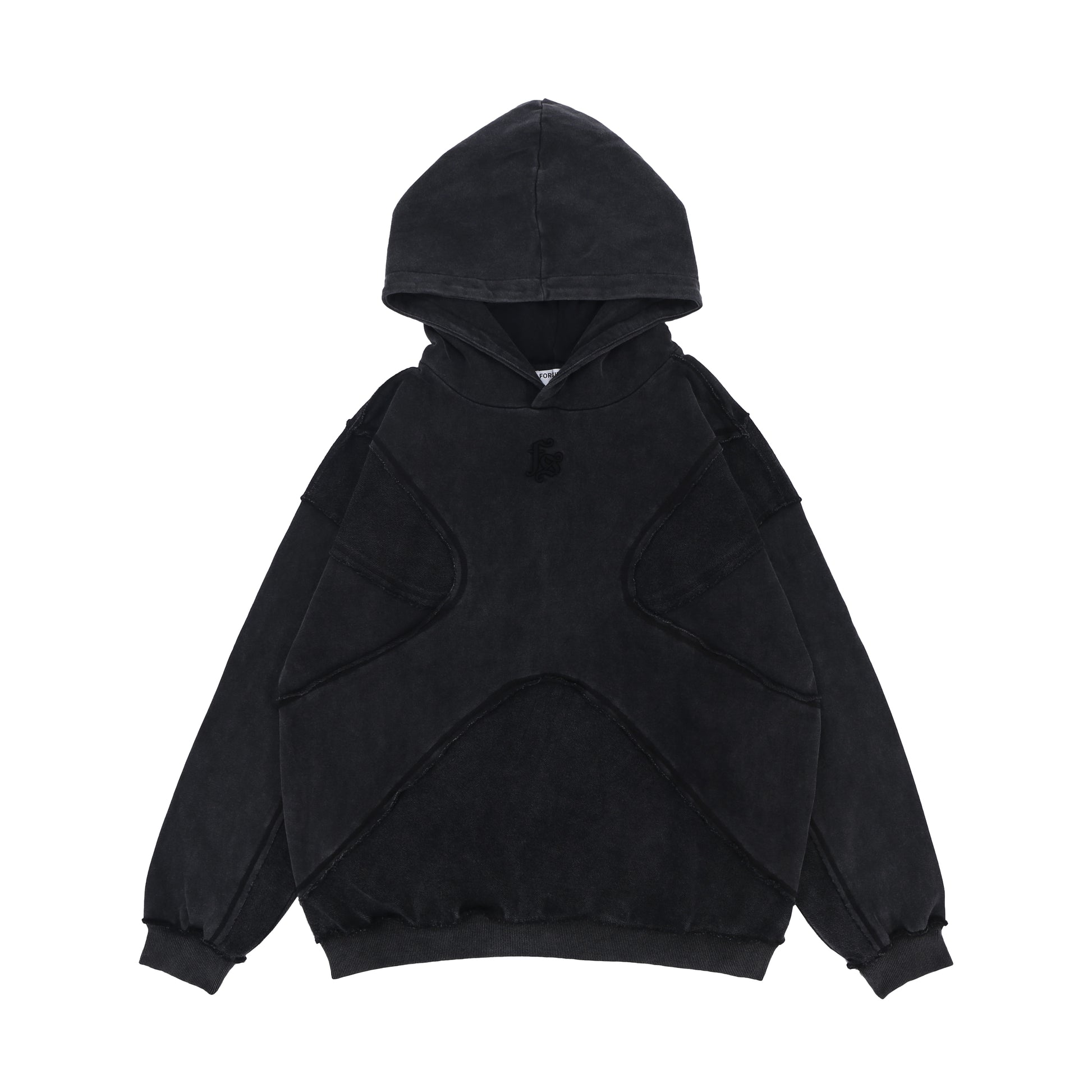 Washed Hoodie | Panelled Streetwear Pullover - Santo 