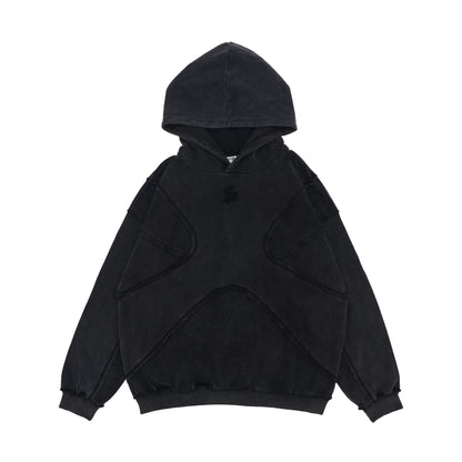 Washed Hoodie | Panelled Streetwear Pullover - Santo 