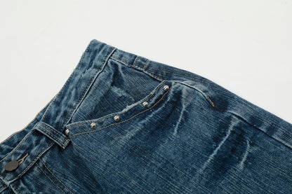 Studded Vintage Denim | Straight Jeans - Santo 
