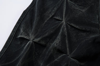 Washed Distressed Pleated | Baggy Jeans - Santo 