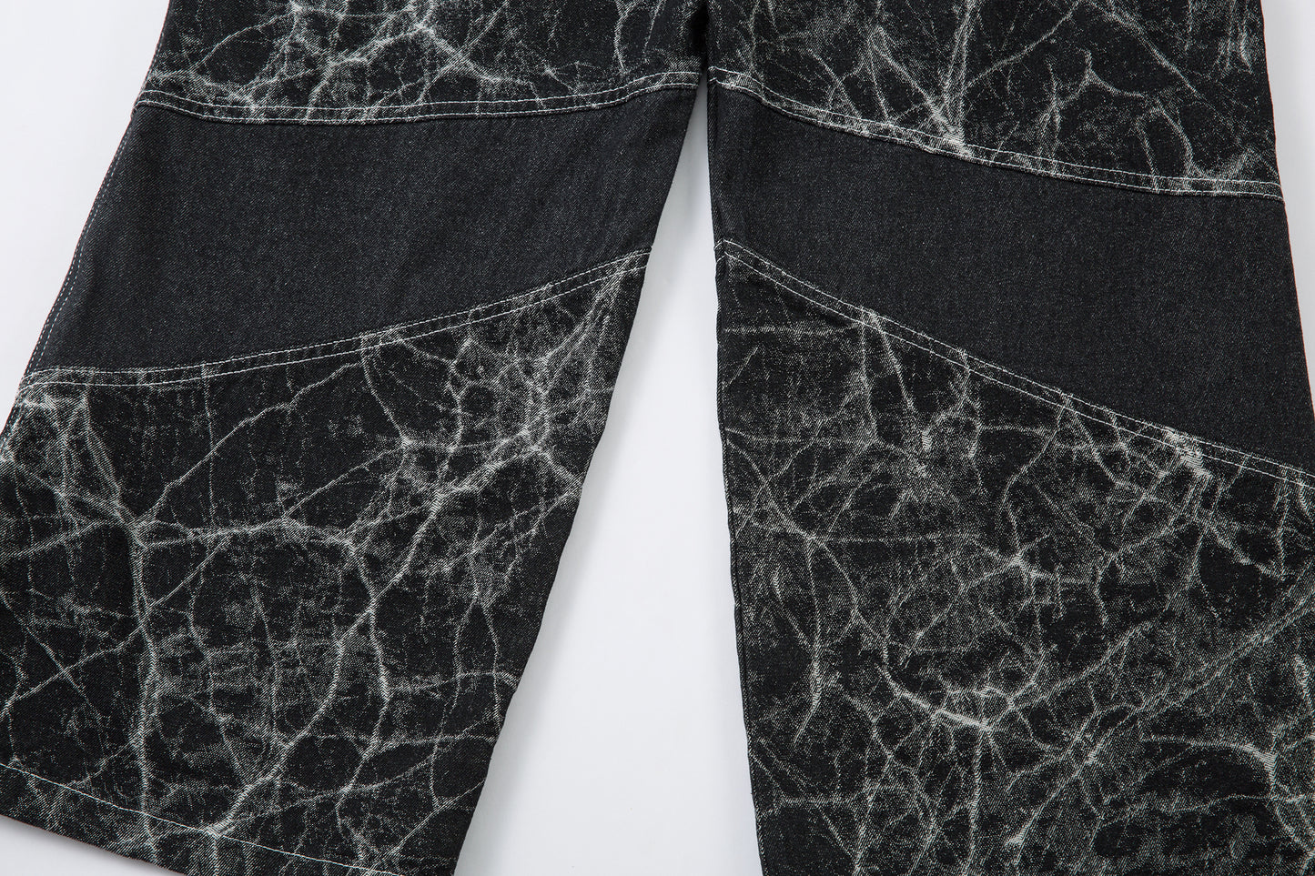 Cracked Panel Washed | Wide Jeans - Santo 