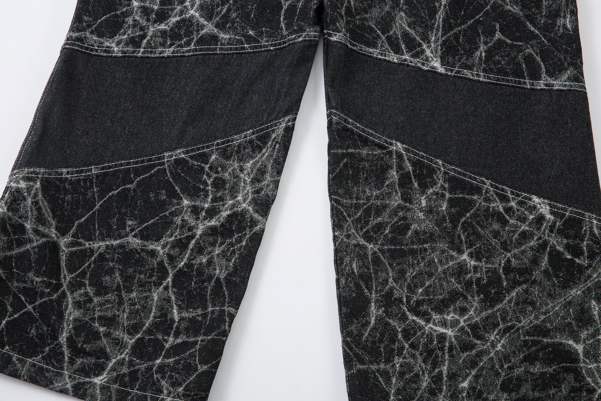 Cracked Panel Washed | Wide Jeans - Santo 