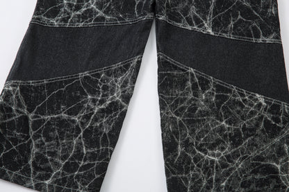 Cracked Panel Washed | Wide Jeans - Santo 