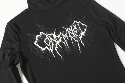 Streetwear Gothic Print | Turtleneck Sweatshirt - Santo 