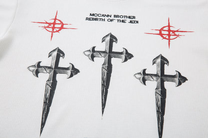 Gothic Cross Print | Graphic Sweatshirt - Santo 