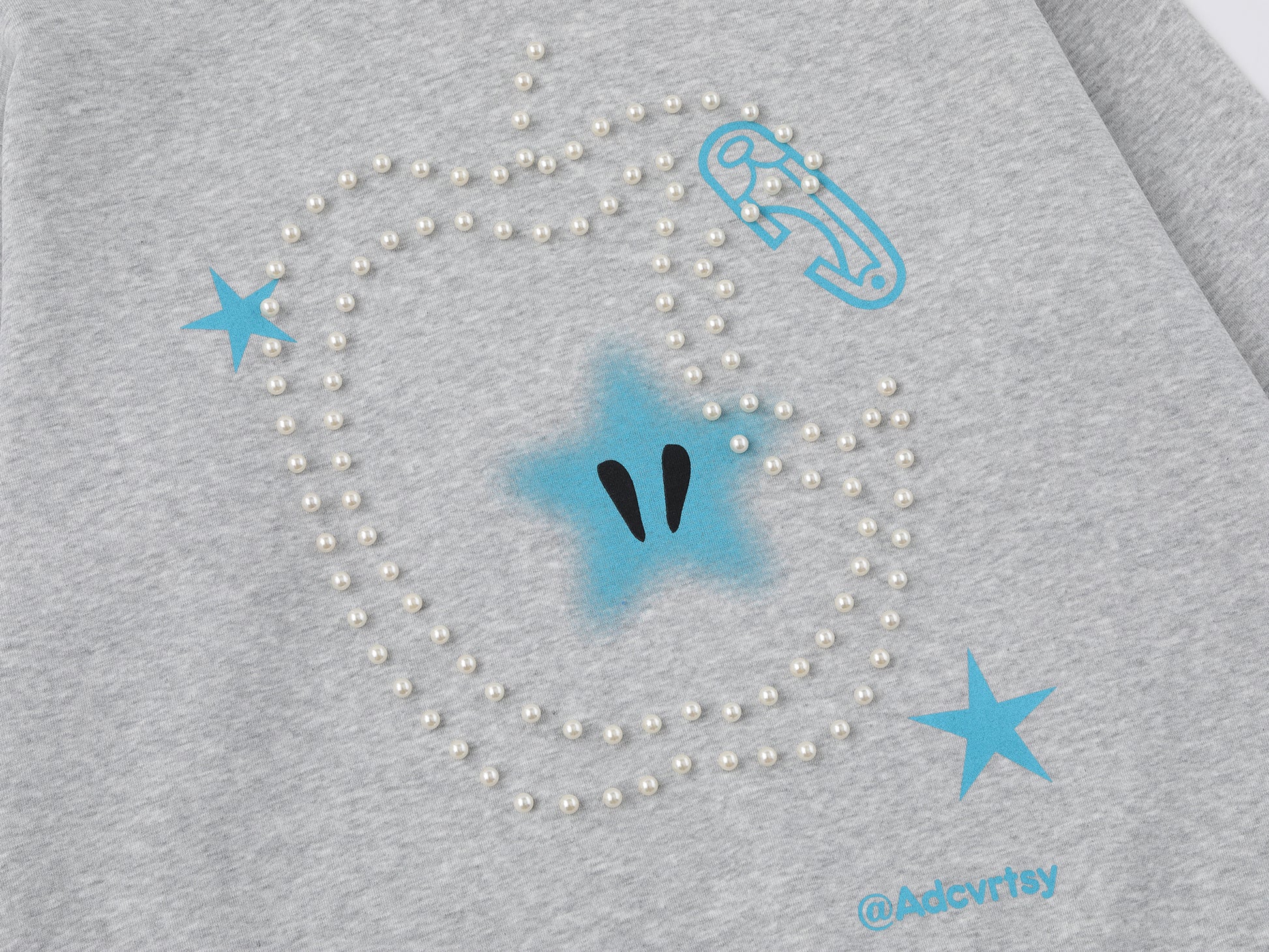 Glitter Star Apple Print | Oversized Hoodie - Santo 