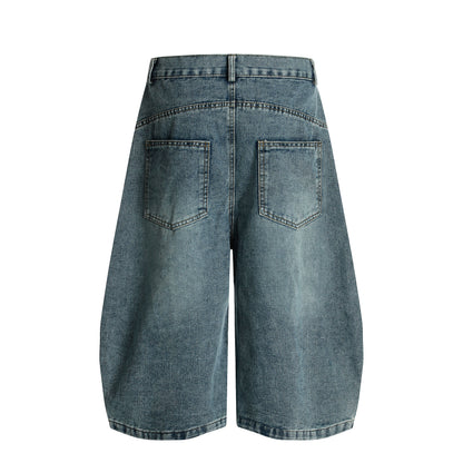 Vintage Stripe | Washed Denim Shorts - Santo 