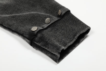 Washed Gradient | Black Zip Up Hoodie - Santo 