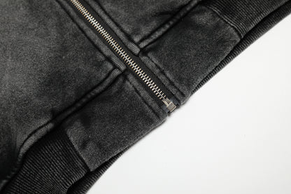 Washed | Oversized Zip Up Hoodie - Santo 