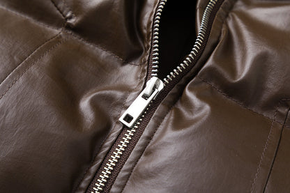 Leather Padded | Short Puffer Jacket