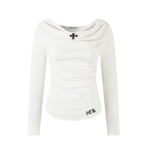 Cross Drape | One Shoulder Ruched Tee