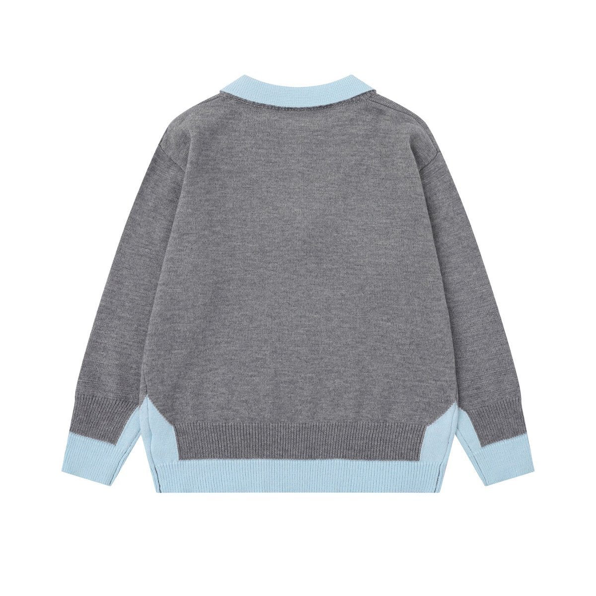 Classic Line | Contrast Collar Knit Polo Sweater - Santo 