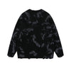 Charcoal Fade | Distressed Tie-Dye Knit Pullover